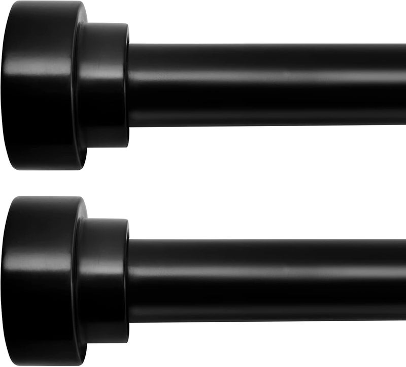 Time Forest Long Curtain Rods for Windows 72 to 144 Inch - 2 Pack,Modern Design,Black - Image 1